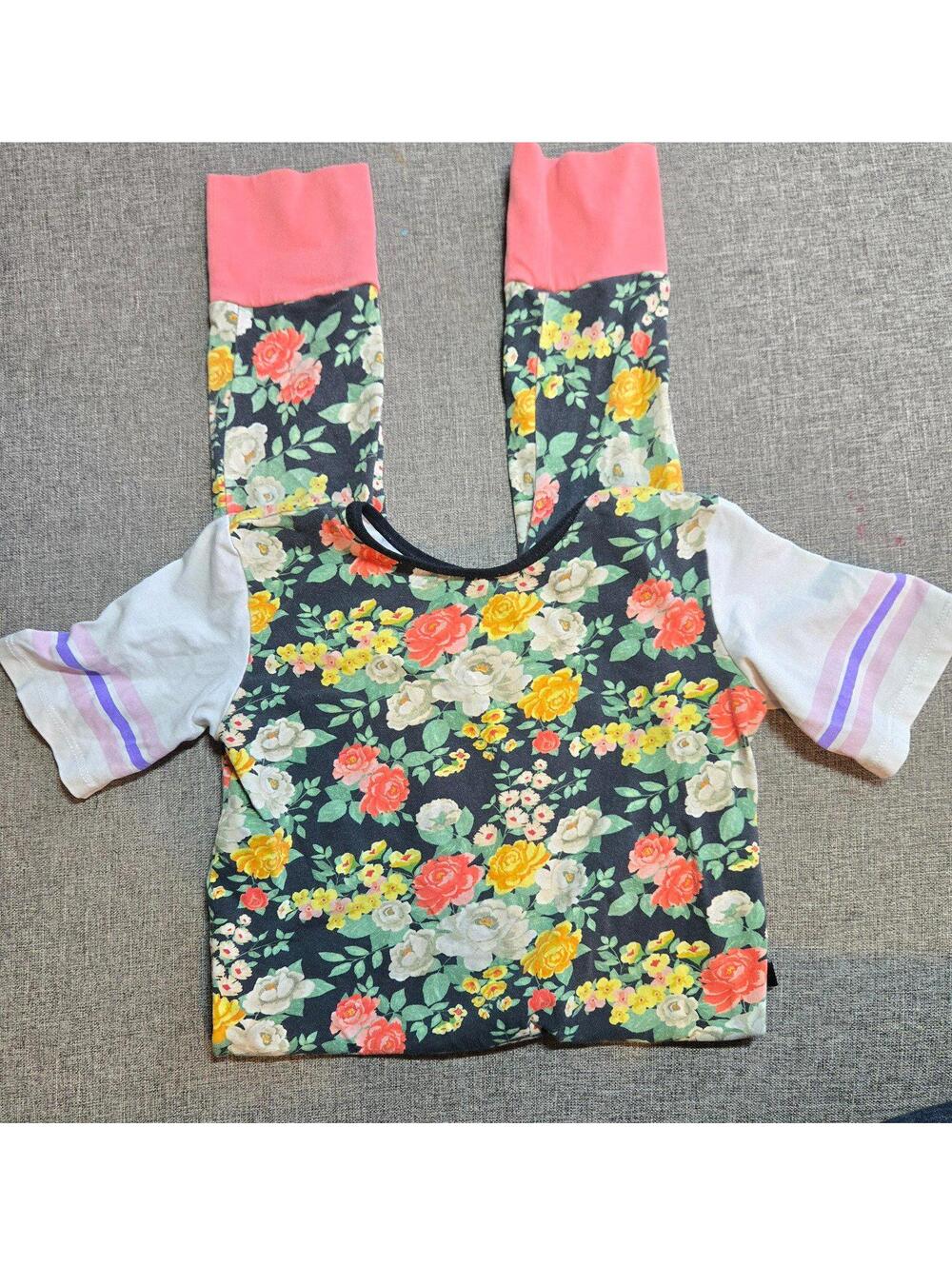 Rags 3/4 flower jumper romper